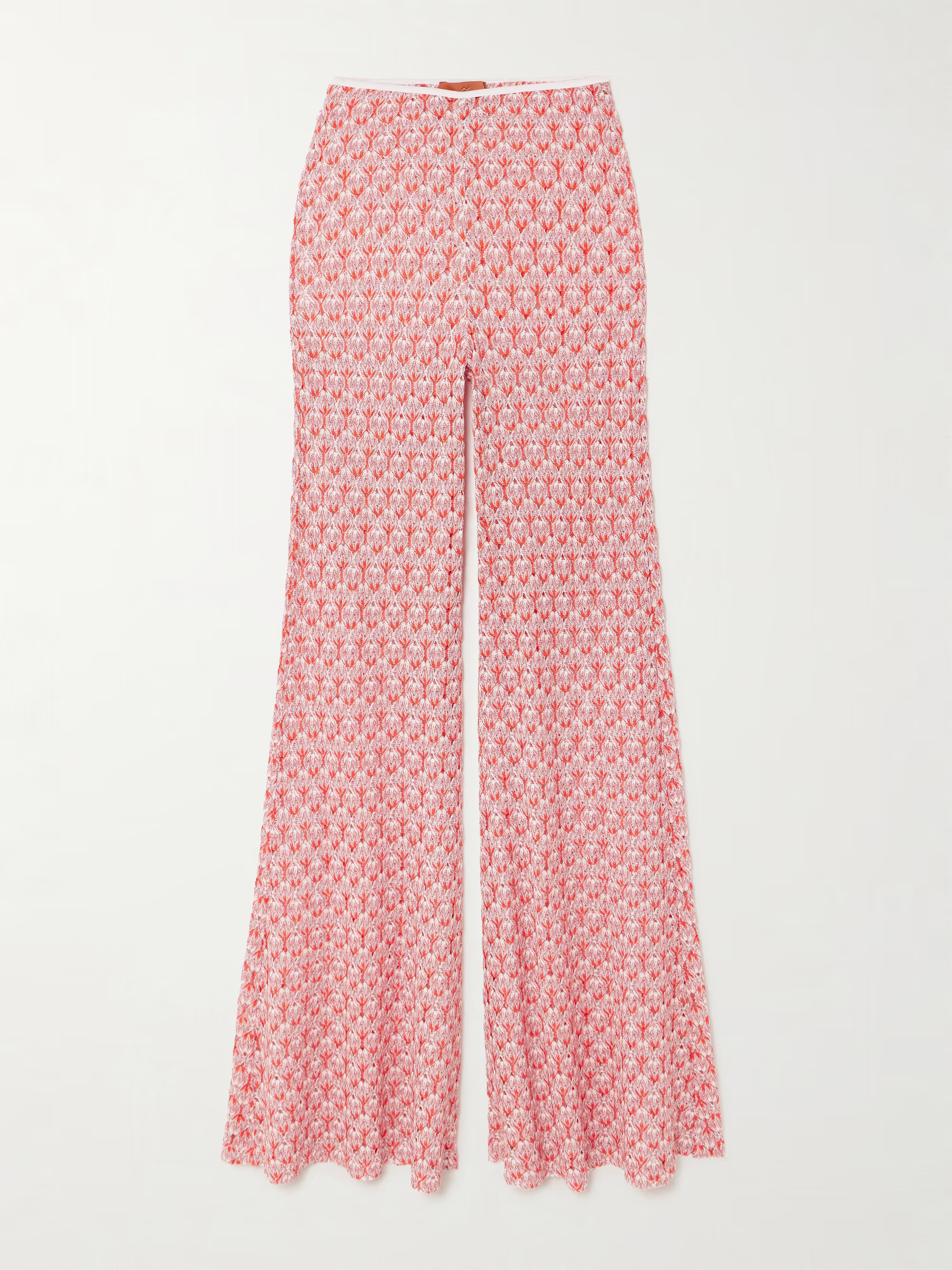 Metallic crochet-knit flared pants | NET-A-PORTER (US)