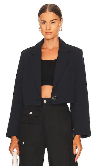 Block Party Crop Blazer in Black | Revolve Clothing (Global)