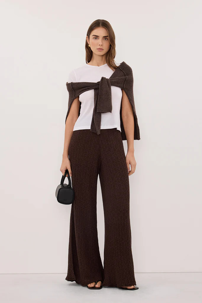 MAX CHOC WIDE LEG KNIT PANT | DISSH