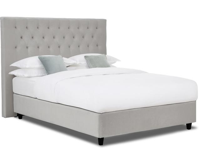 Premium Samt-Boxspringbett Phoebe in Grau | WestwingNow EU