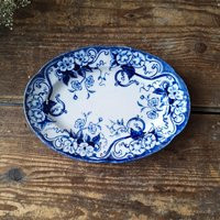 Antique French Ironstone Blue Transferware Platter Creil At Montereau Flora Terre De Fer 1840S, Collectible Serving Plate Roses | Etsy (US)