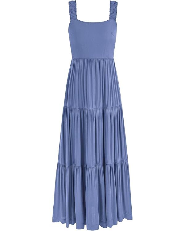 PRETTYGARDEN Womens 2024 Summer Flowy Tired Maxi Backless Beach Long Dress | Amazon (US)