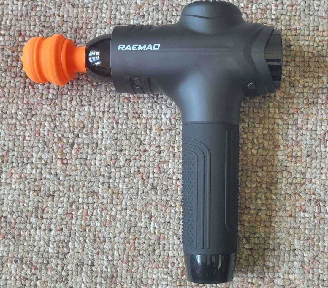 Amazon.com: RAEMAO Massage Gun Deep Tissue, Back Massage Gun for Athletes for Pain Relief Attachi... | Amazon (US)