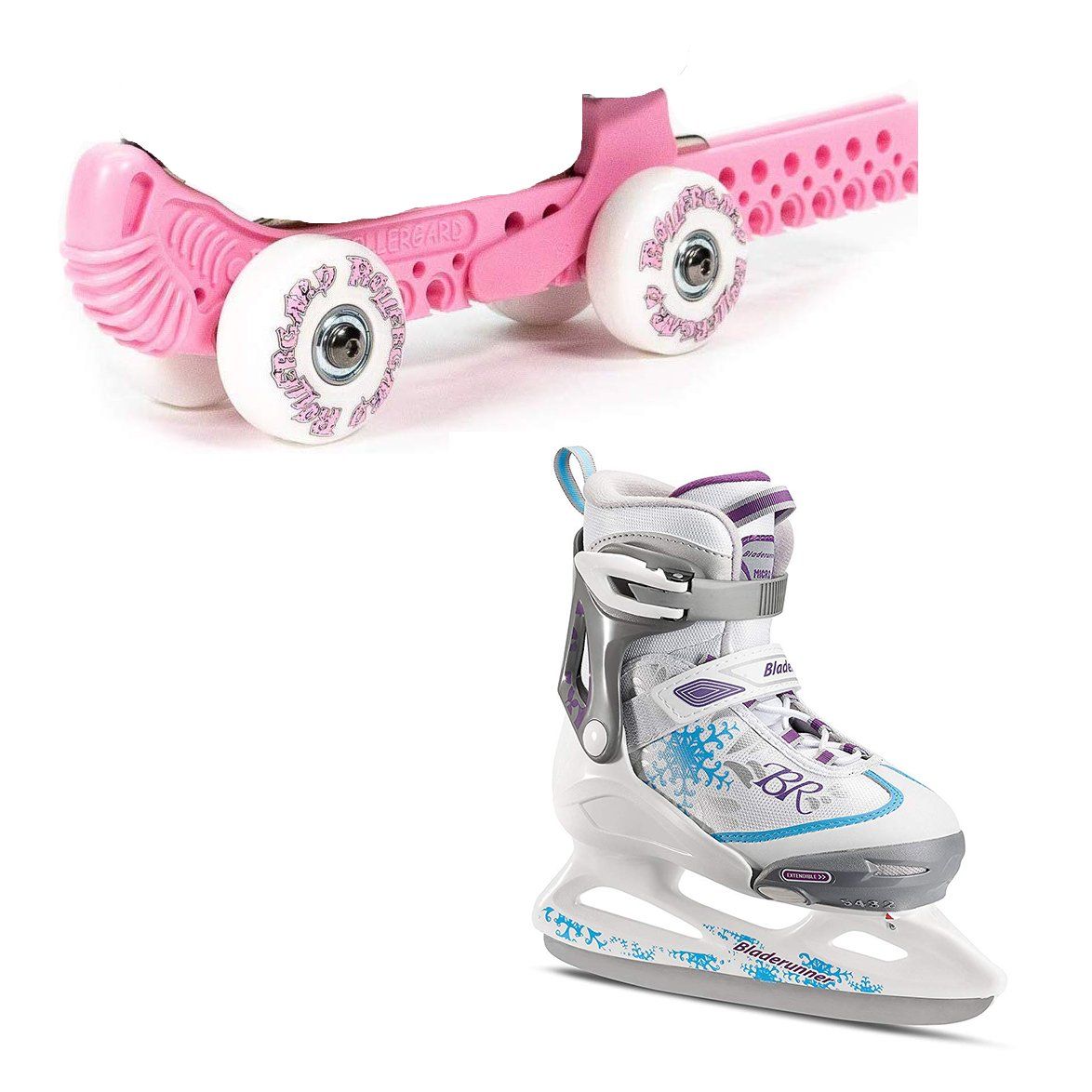 Rollergard ROC-N-Roller Guard, Pink (2 Pack) & Bladerunner Micro Ice Girl Skates | Walmart (US)