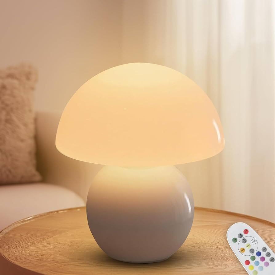 Cordless Cute Mushroom Lamp with Remote Control, Cordless Lamps for Tables, 9 RGB, 3 Color Temper... | Amazon (US)