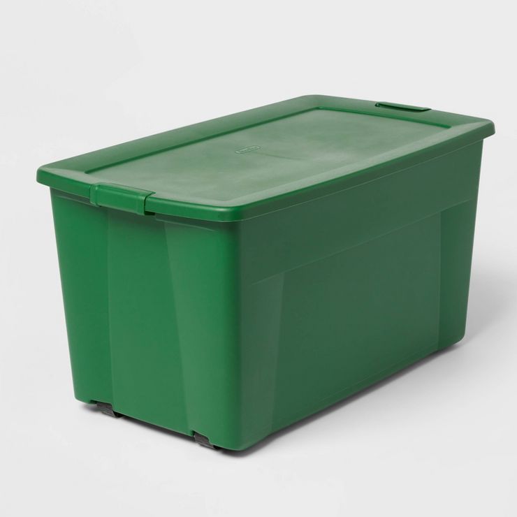 45gal Wheeled Latching Storage Tote Green - Brightroom™ | Target