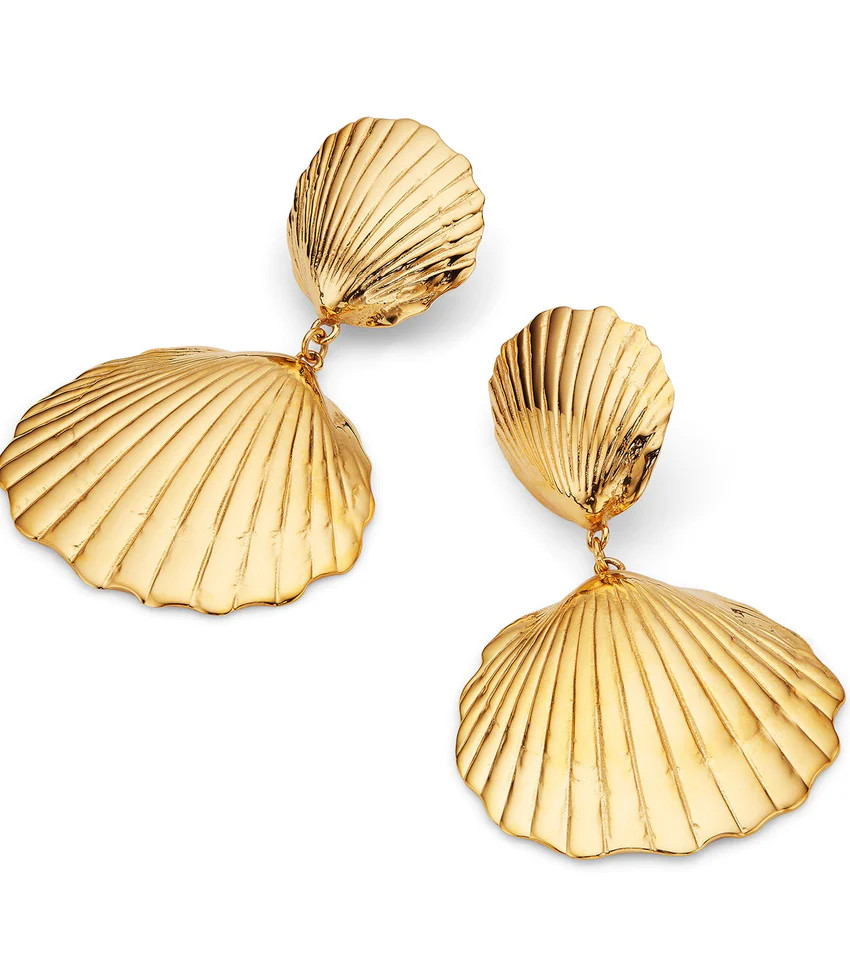 Ocean Shell Clip-On Earrings (Gold) | Abbott Lyon