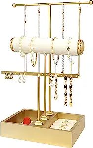 Funlove Jewelry Organizer Stand 3-in-1 Holder for Necklaces Bracelet Earrings & Ring, Tree Jewelr... | Amazon (US)