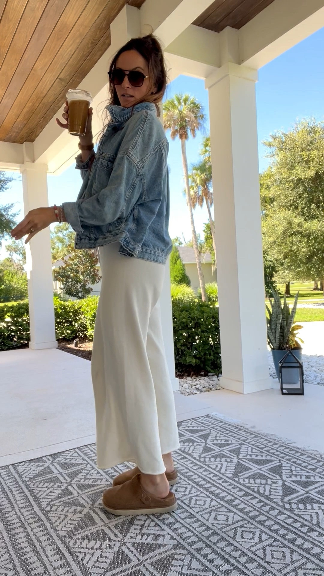 Cozy set! This sweater material is super luxe and light! Denim jacket is 10/10 and goes with everything. Love the shape and oversized fit. And you will wear these shoes with everything 

#LTKStyleTip #LTKSeasonal #LTKBump