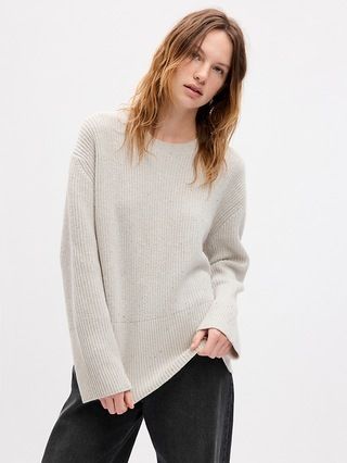 24/7 Split-Hem Sequin Crewneck Sweater | Gap (US)
