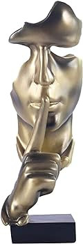aboxoo Thinker Statue, Silence is Gold Abstract Art Figurine, Modern Home Resin Sculptures Decora... | Amazon (US)