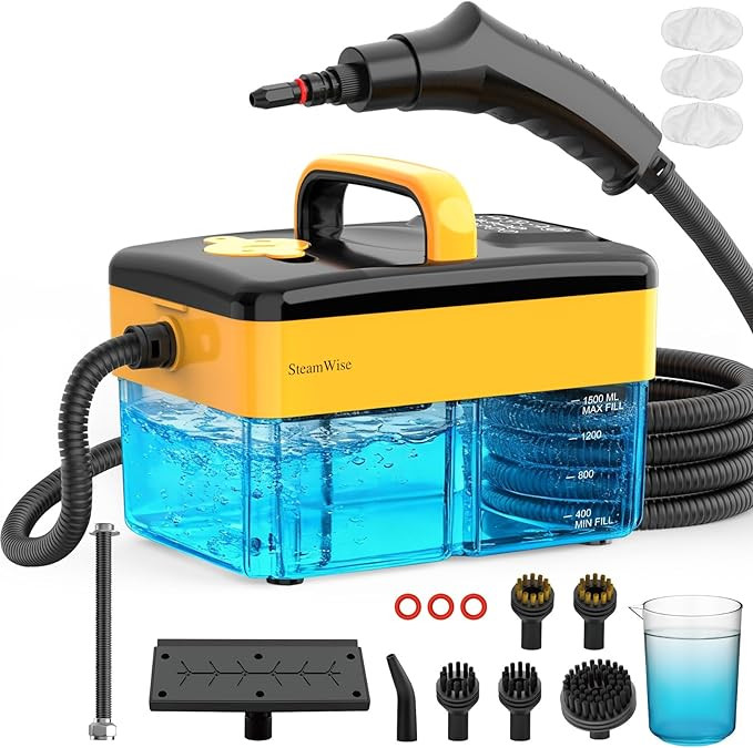 10S Fast Heating Heavy Duty Steam Cleaner 6 Adjustable Levels, 1.6 Quarts Tank, Continuous Spray,... | Amazon (US)