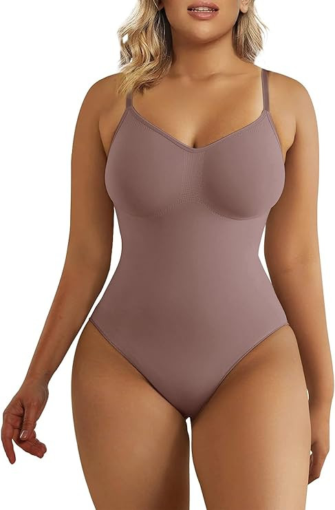 SHAPERX Women's Seamless Shapewear Bodysuit Tummy Control Body Shaper Waist Snatching Body Suit | Amazon (US)