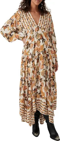 Rows of Roses Long Sleeve Maxi Dress | Nordstrom