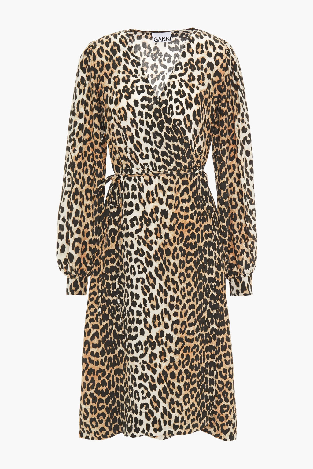Leopard-print crepe de chine wrap dress | The Outnet (UK and Europe)