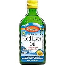 Carlson - Cod Liver Oil, 1100 mg Omega-3s, Liquid Fish Oil Supplement, Wild-Caught Norwegian Arct... | Amazon (US)