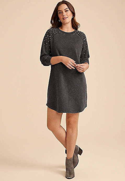 Studded Sweatshirt Dress | Maurices