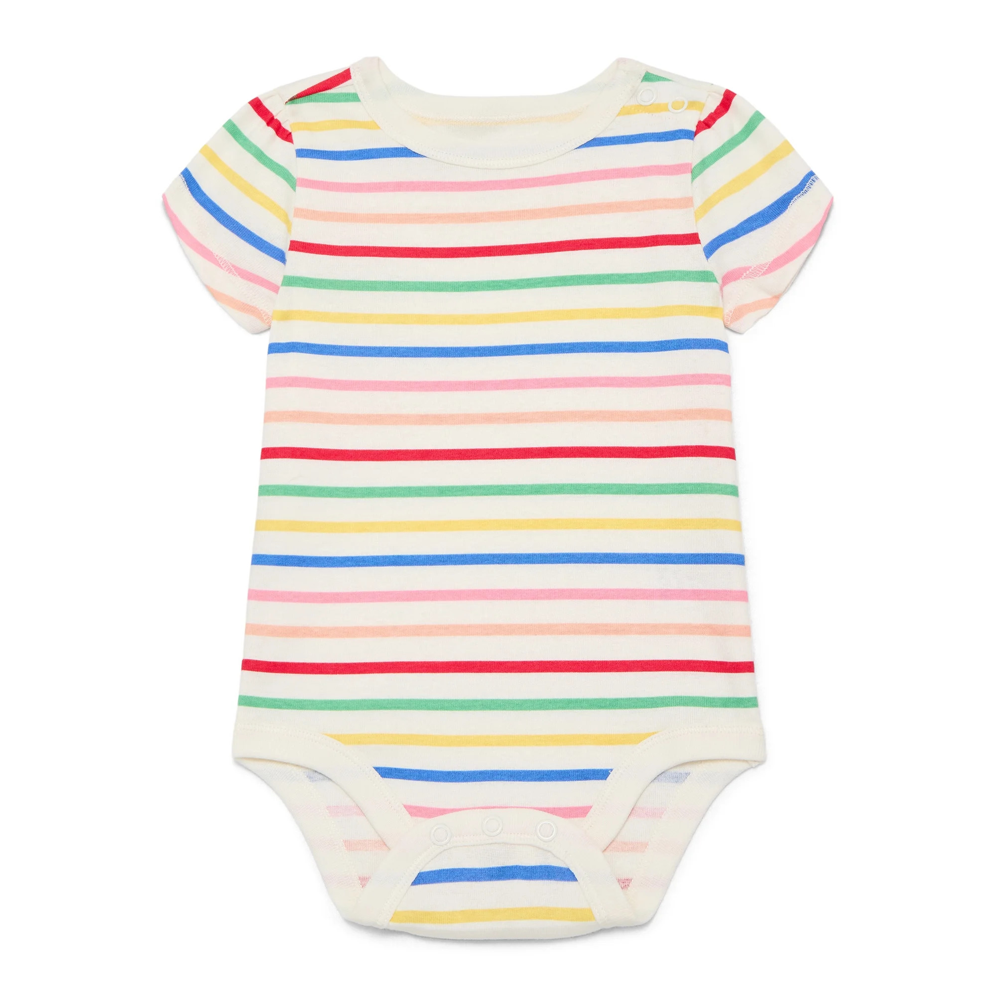 Wonder Nation Baby Girls Bodysuit with Short Sleeves, Sizes 0-24 Months | Walmart (US)