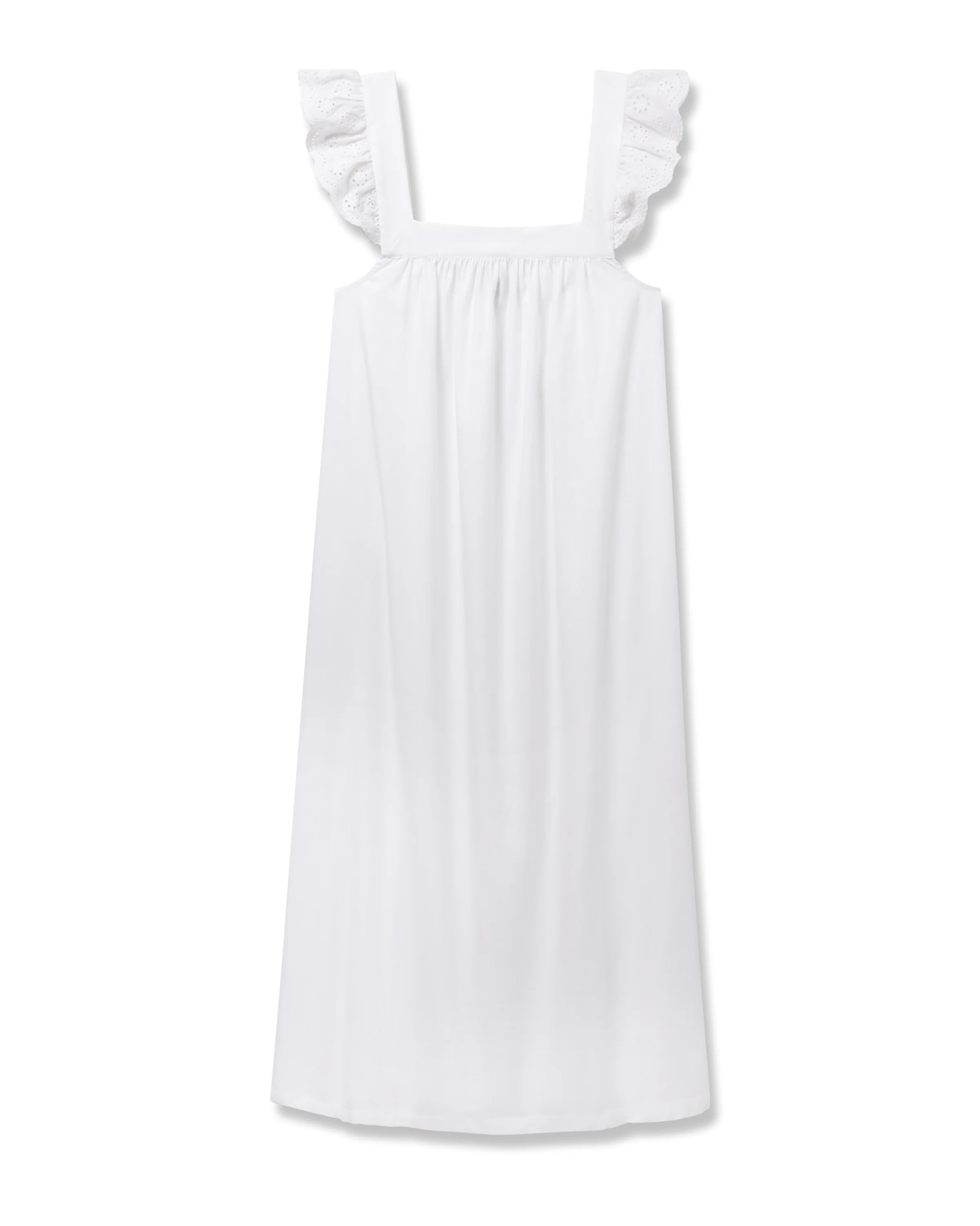 Women's Twill Clara Nightgown in White | Petite Plume