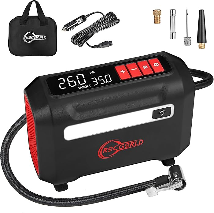 R8 Tire Inflator Portable Air Compressor, DC 12V Air Compressor Portable with Large Dual Digital ... | Amazon (US)