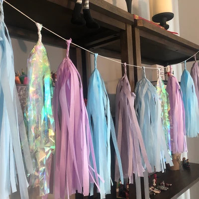 Blue Purple Tassel Garland Pre-made or DIY Kit Ice Queen Mermaid Birthday Party Tail for Veil Und... | Etsy (US)