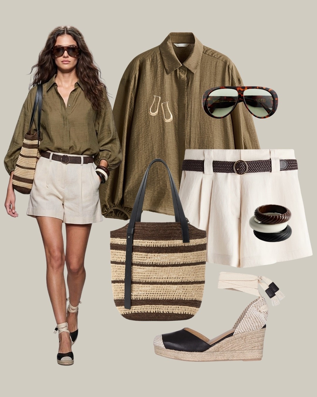 Olive Shirt & White Shorts Effortless Summer Chic

An olive green shirt paired with tailored white shorts creates a clean, breathable spring-summer outfit, elevated with natural textures like a woven tote and espadrilles. The earthy tones and relaxed silhouette make this look feel effortless yet refined.

Perfect for vacation days, summer city walks, weekend brunch, or casual daytime outings.

Tags: olive shirt outfit women, white shorts outfit summer, spring summer outfit women, casual chic outfit women, european summer outfit, vacation outfit ideas women, woven bag outfit, espadrilles outfit women, minimalist summer style, effortless outfit ideas

#LTKworkwear #LTKsummer #LTKspring
