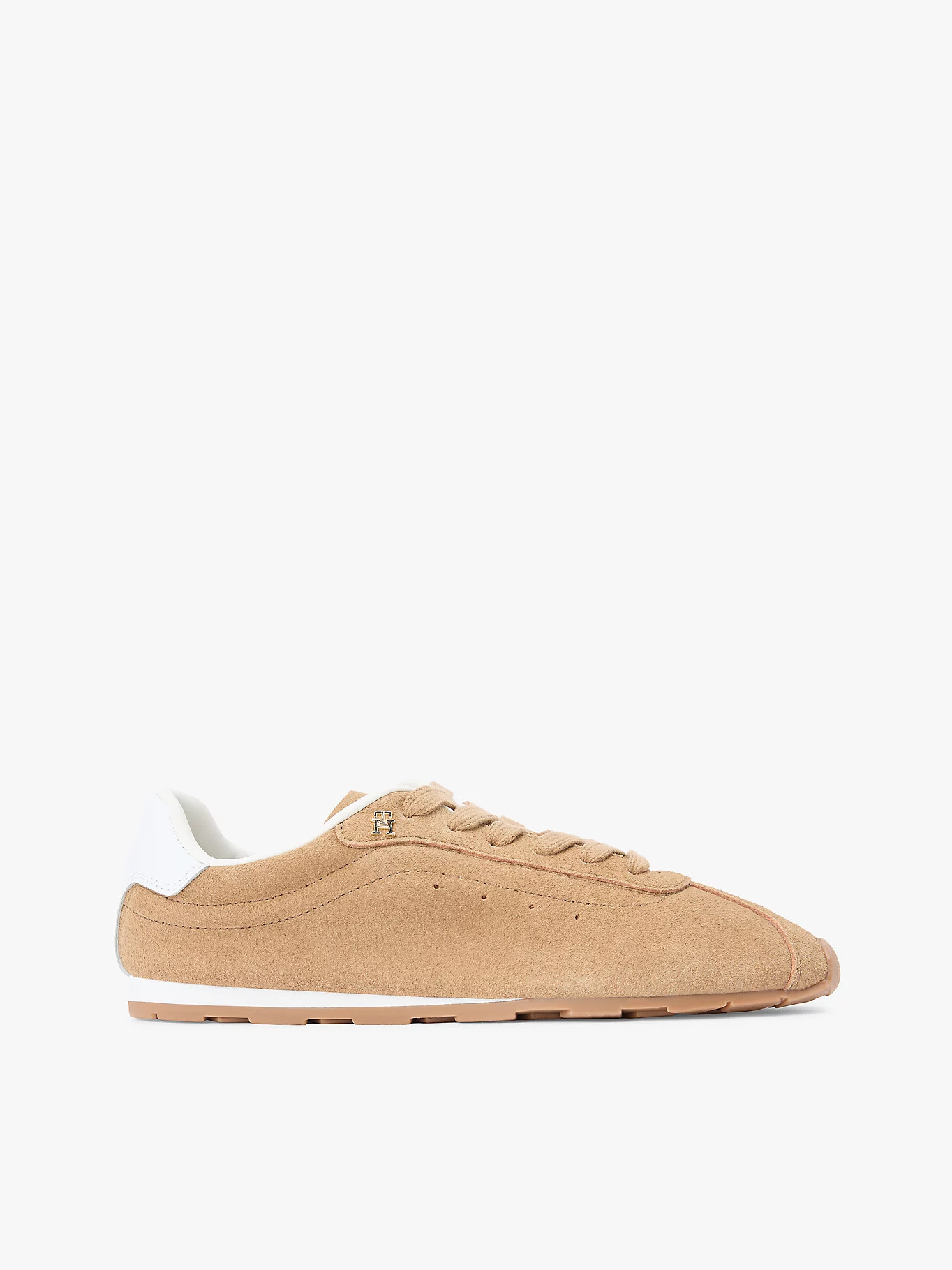 TH Monogram Suede Low Profile Trainers | Khaki | Tommy Hilfiger | Tommy Hilfiger UK