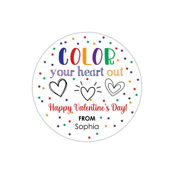 Crayon Valentine Tags Valentine's Day Gift Tag Color | Etsy | Etsy (US)