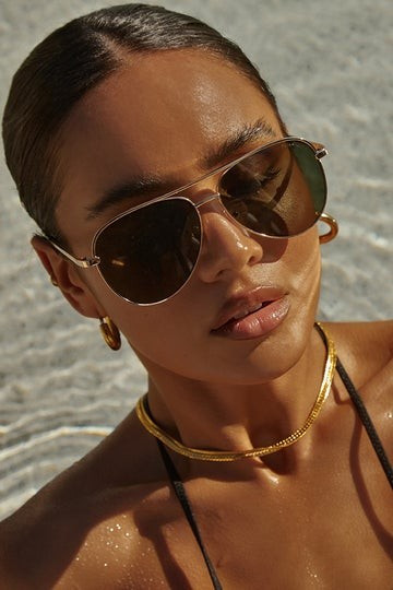 PETA AND JAIN Lisbeth Sunglasses Gold | Hello Molly (AU)