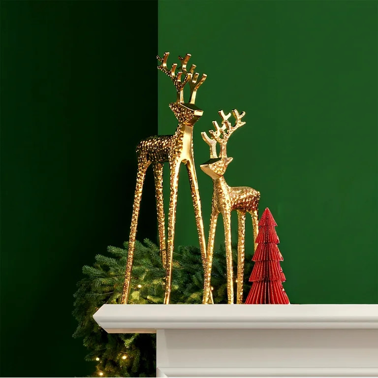 Reindeer Christmas Tabletop Decoration, Gold, 13", by Holiday Time | Walmart (US)