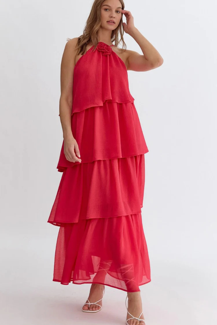 Lyon Rosette Maxi Dress | Confête