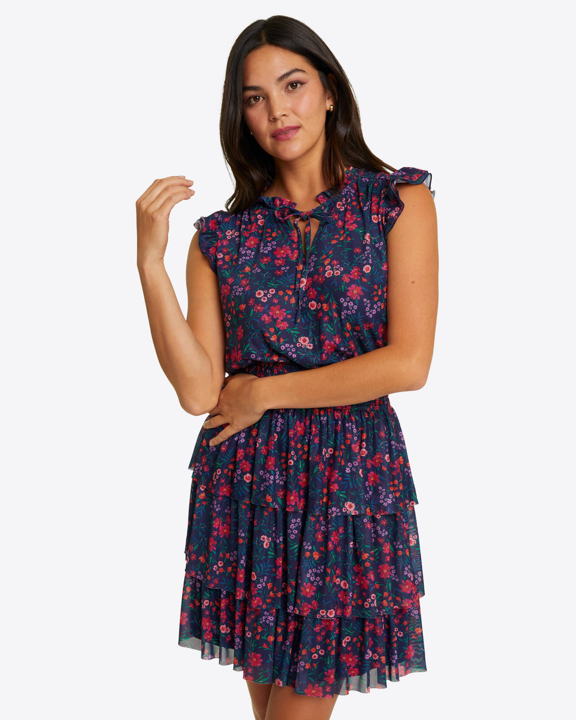Alana Tiered Dress in Twilight Floral | Draper James (US)
