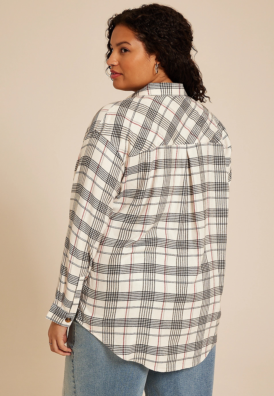 Plus Size Plaid Boyfriend Button Down Shirt | Maurices