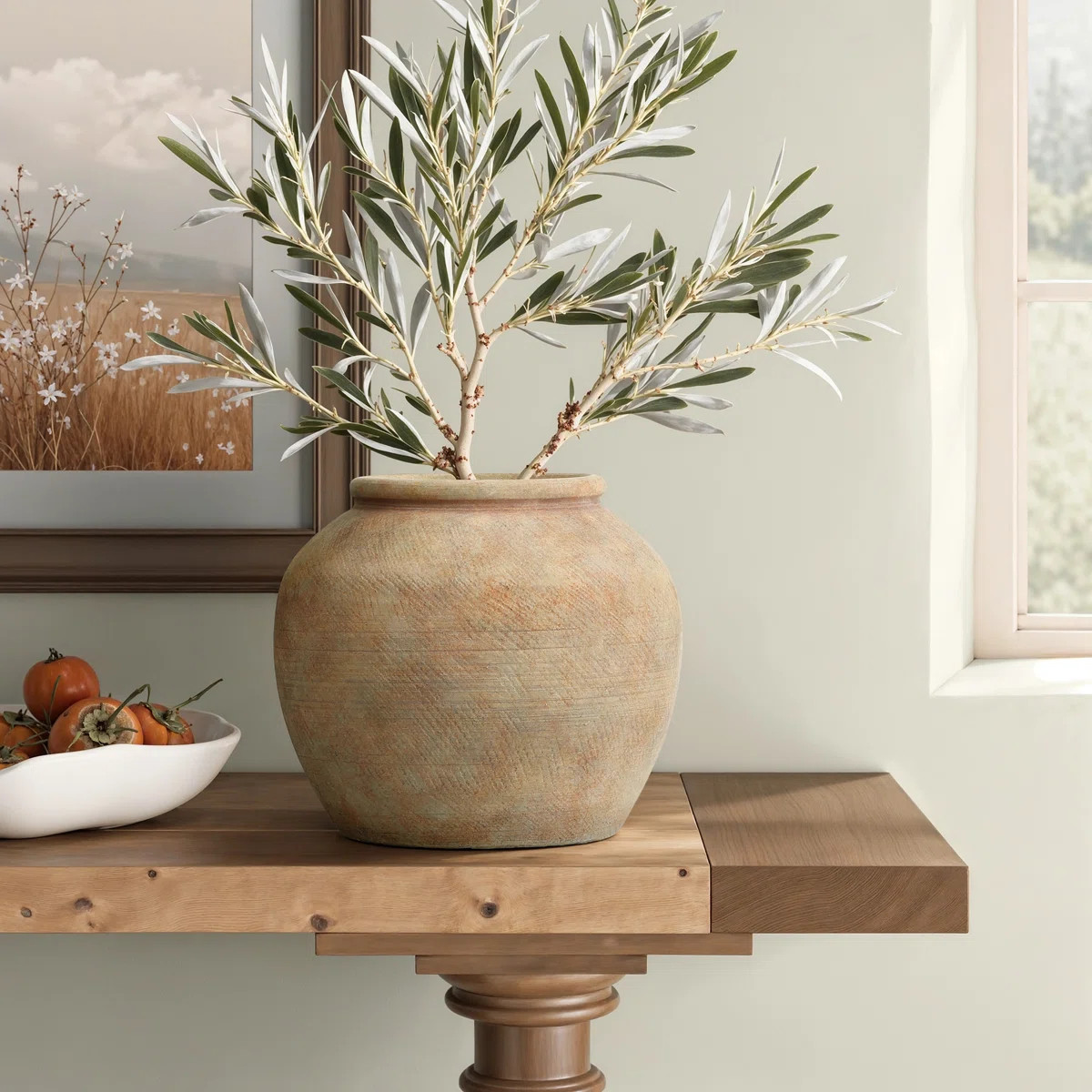 Terracotta 10" Round Vase with Natural Earth Tones | Wayfair North America