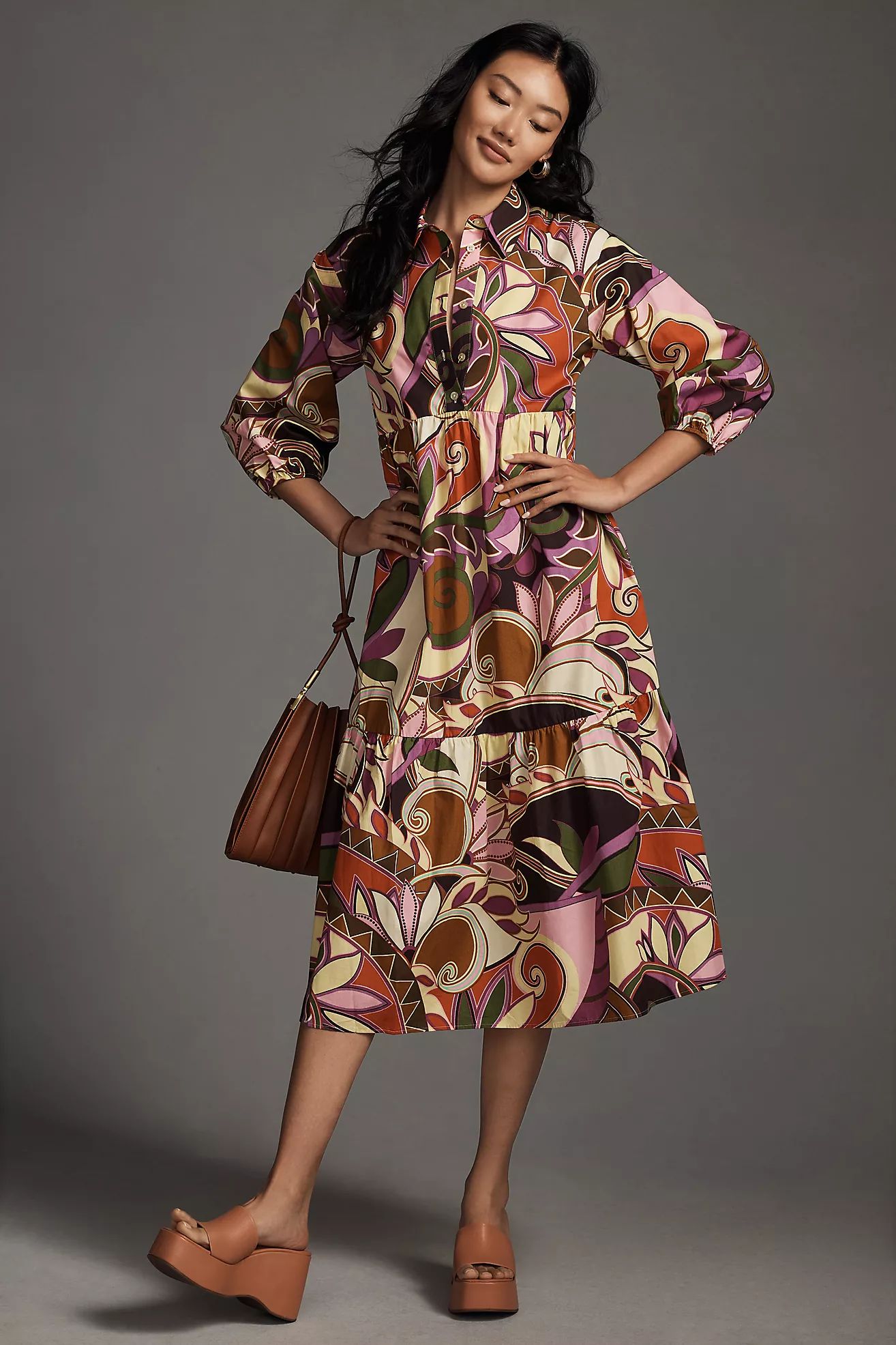 The Bettina Tiered Shirt Dress | Anthropologie (US)