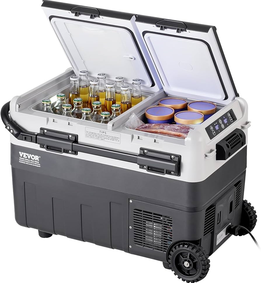 VEVOR Portable Car Refrigerator, 12 Volt Car Refrigerator Fridge, 50Liter(52.8qt) Dual Zone Porta... | Amazon (US)