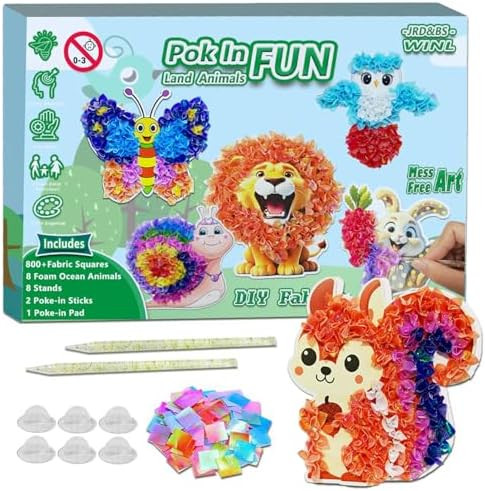 mom&myaboys Poke A Dot Art Kit - Animals Theme with bunny Snail, Lion, Owl, Squirrel, ButterflyNo... | Amazon (CA)