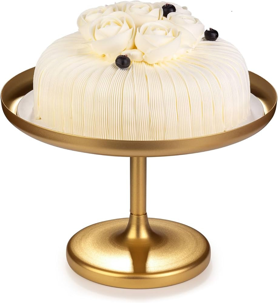 12 inch Gold Cake Stand Round Cupcake Stands Metal Dessert Display Stands | Amazon (US)