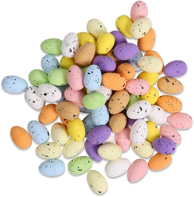 ikasus 100Pcs Foam Easter Eggs for Crafts and Easter,Mini Multi-Color Foam EggDIY Easter Party De... | Amazon (US)