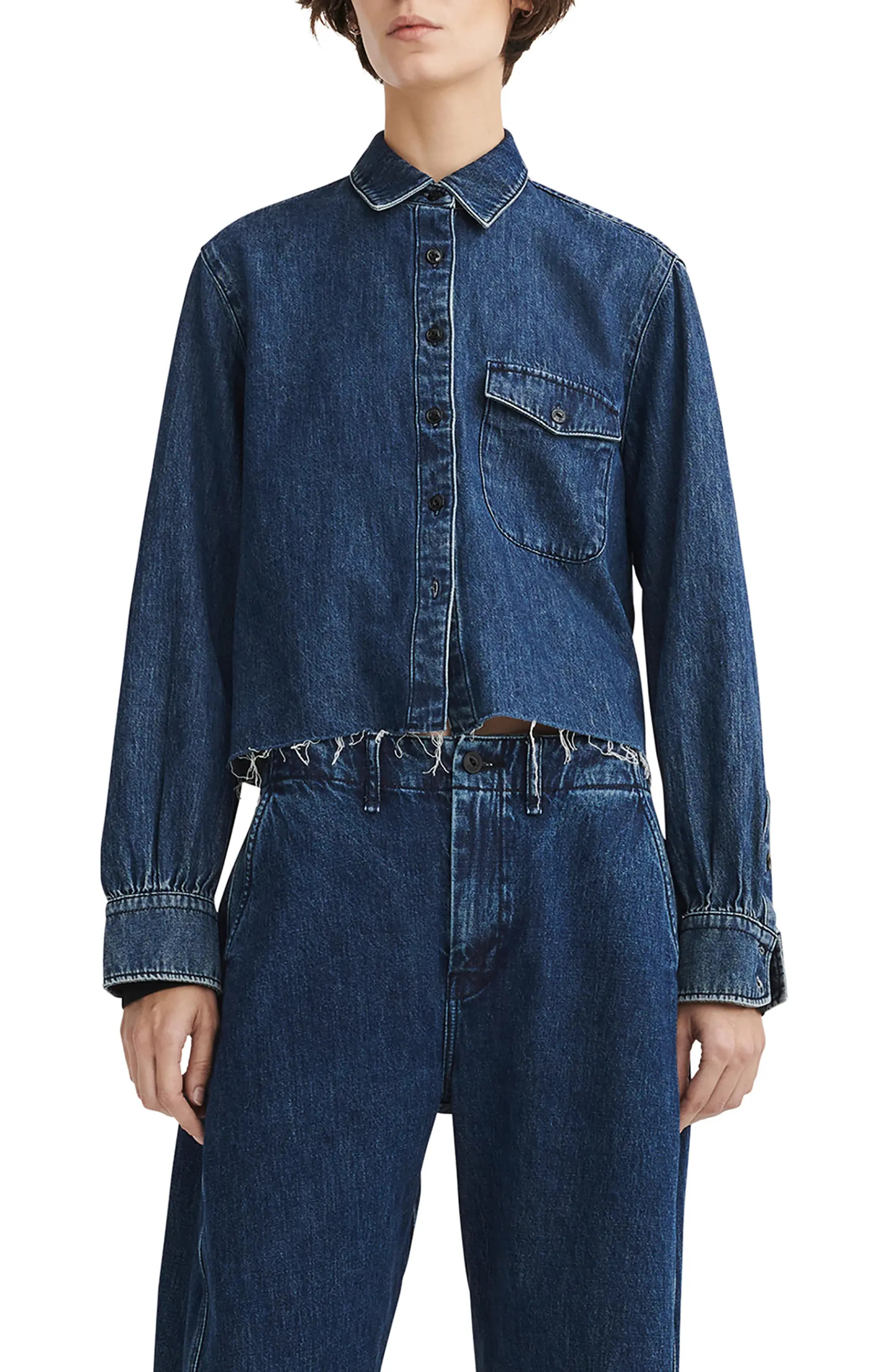 Maxine Crop Denim Shirt | Nordstrom