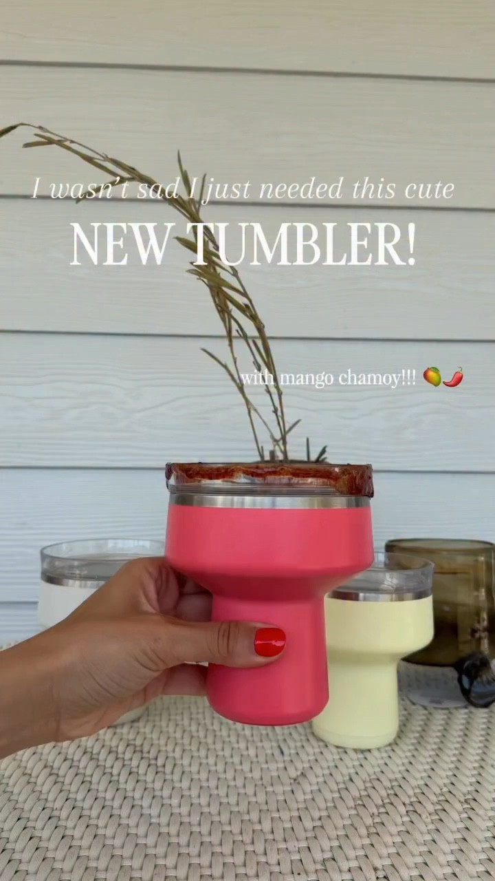 Tajin & tumblers 🥰 Follow + Comment “CUP” to snag these cute cups before they sell out!!! The best stainless steel tumbler perfect for your extra fun drinks this season! 🌶️ Salt rim, dishwasher safe- shatter proof! Perfect for home, golf days, beach day, and everything in between!!💃🏻🥰 bringing these on my next vacation!!! 🎊 the cutest new Amazon tumblers #easyrecipe #drinkrecipes #chamoy #summerdrink