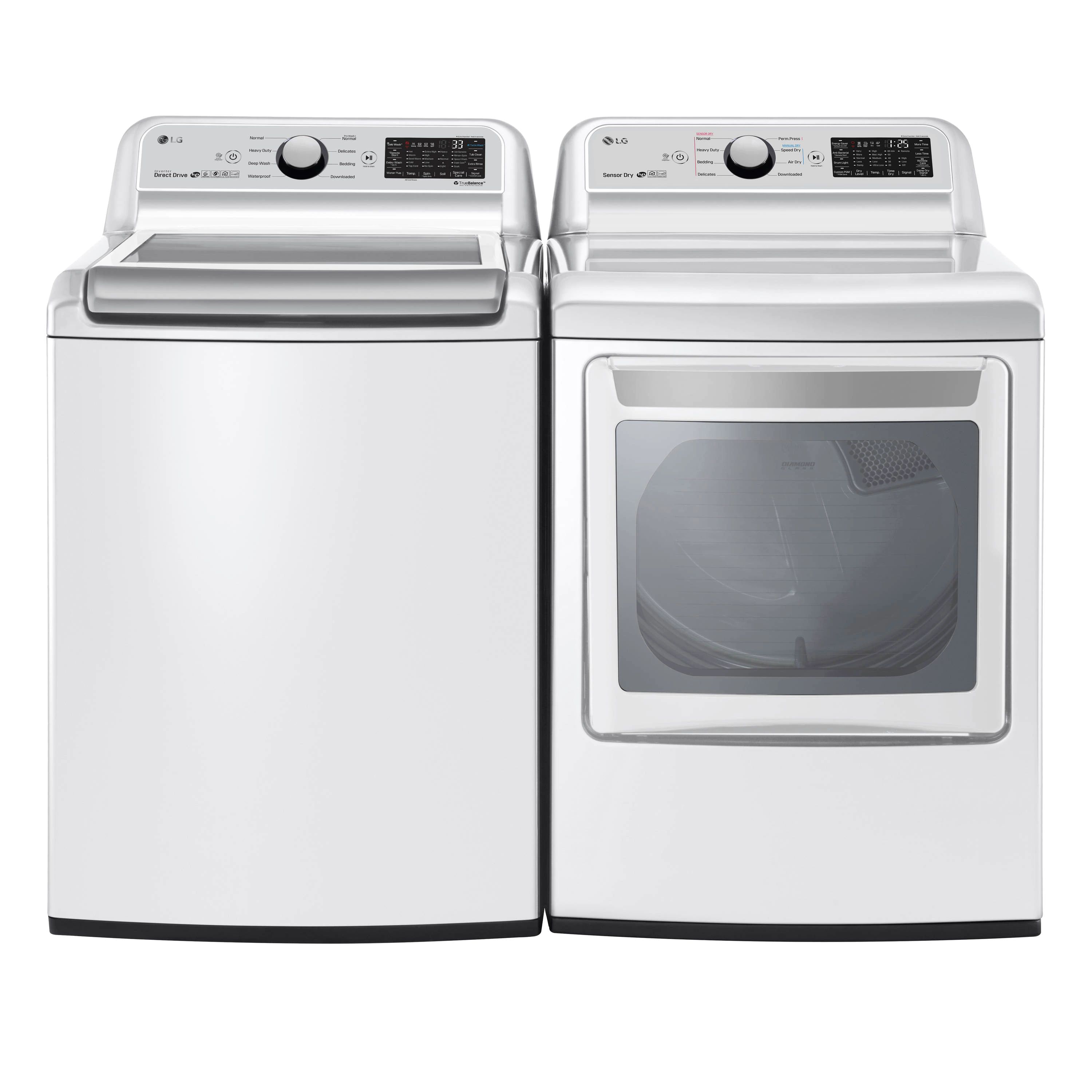 LG TurboWash 3D White Top-Load Washer & Electric Dryer Set at Lowes.com | Lowe's