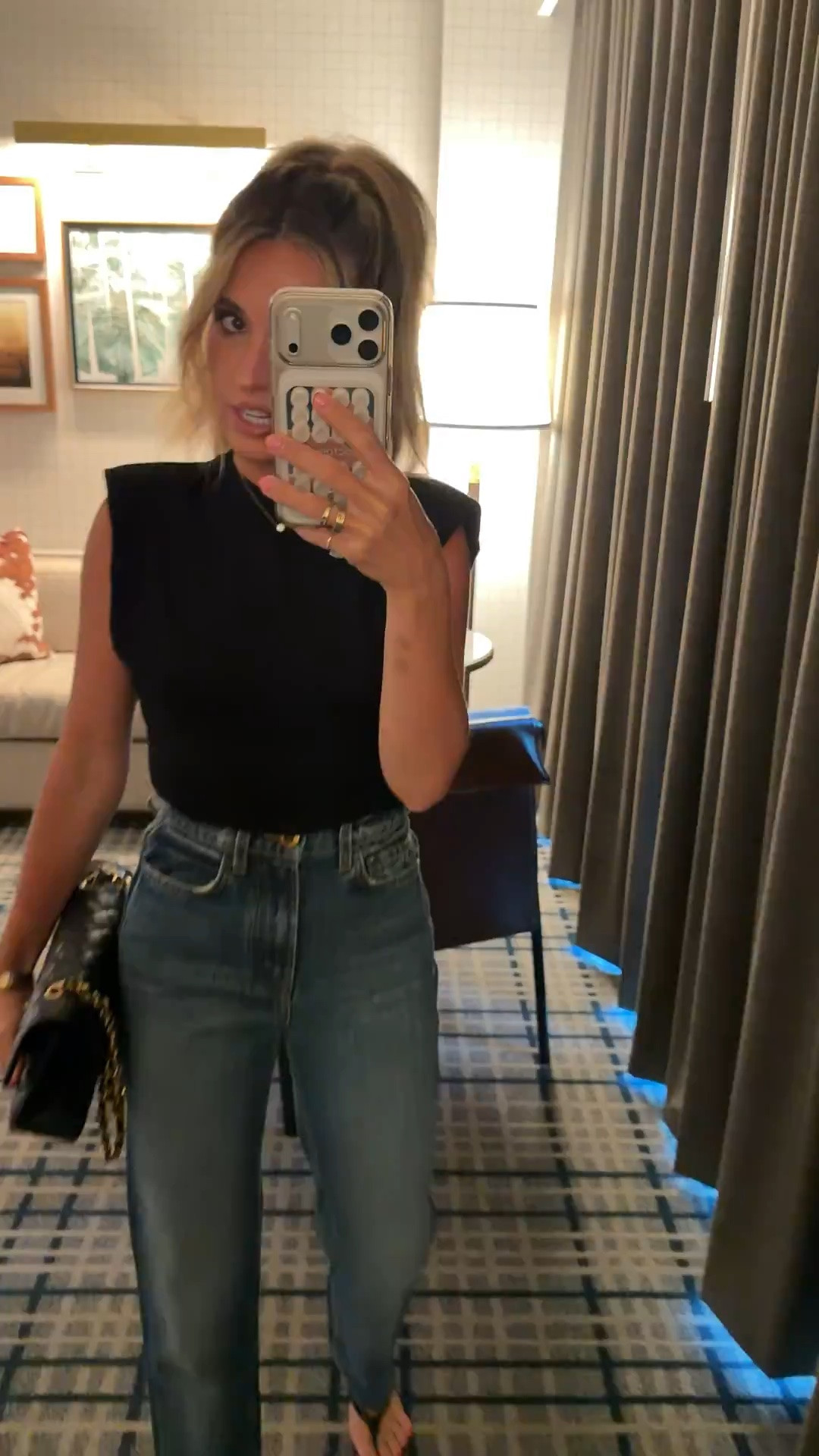 What I wore to dinner - 24 jeans xs top