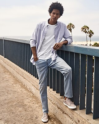 Slim Light Wash 4-Way Hyper Stretch Jeans | Express