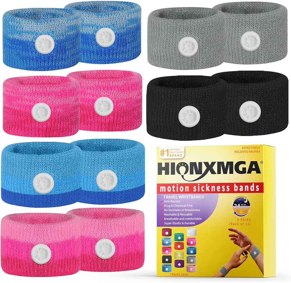 6 Pairs Motion Sickness Bands – Anti Nausea Acupressure Wristbands for Car, Boat, Flight & Morn... | Amazon (CA)