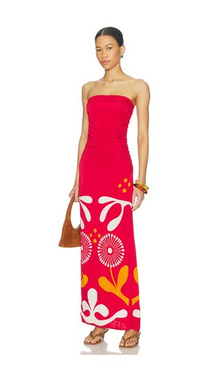 Daphne Dress in Giardino Carmin | Revolve Clothing (Global)