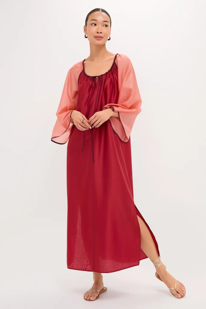 Terracotta Colorblock Organza Zola Maxi Dress | Tuckernuck (US)
