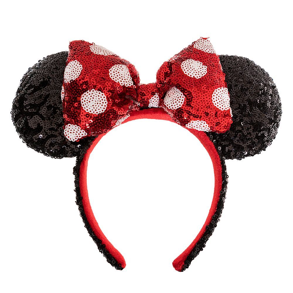Minnie Mouse Sequin Ear Headband with Sequin Polka Dot Bow for Adults | Disney Store