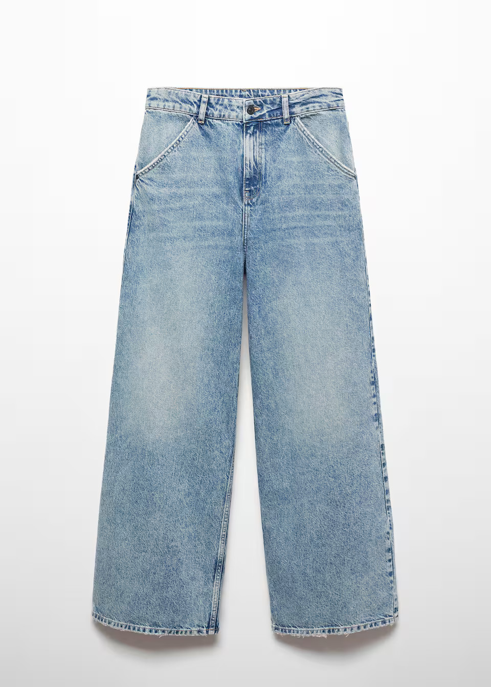 Wideleg mid-rise jeans -  Women | Mango USA | MANGO (US)