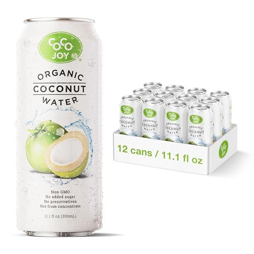 CoCo Joy All Organic Coconut Water, Natural and Fresh, Nutrient-Rich Coconut-Water Drink with Electrolytes, Potassium, and Other Nutrients, 11 Fl Oz (Pack of 12) | Amazon (US)